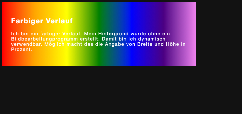 Regenbogenfarben mit horizontalem Verlauf