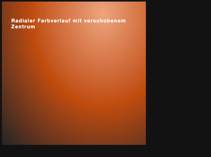 Radialer Verlauf mit versetztem Zentrum